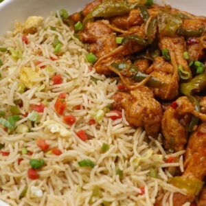 Chicken Chilli Dry With Egg Fried Rice (Full)